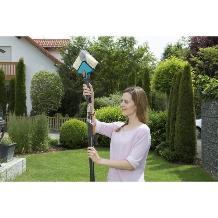 GARDENA Balai tete de loup Combisystem - Brosse haute qualité – Boîtier plastique – Jardin et intérieur – Garantie 25 ans