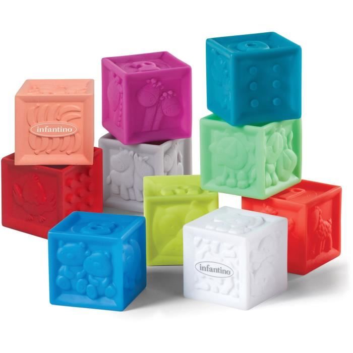 Sac vinyl avec 10 cubes souples - INFANTINO - 206711 - Sensoriels