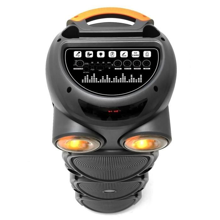 Enceinte karaoké lumineuse - INOVALLEY - KA129-XXL - Bluetooth V5.0 - 90 cm - 1000 W - Haut-parleurs 3 x 8'' - Micro sans fil inclus