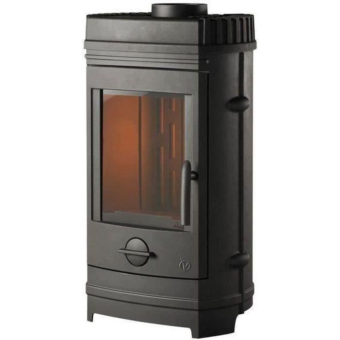 Poele a bois INVICTA Chatel - Puissance optimale: 8 kW - Max: 12 kW- Bűches 34 cm max - Fonte - Fabriqué en France - Ecodesign