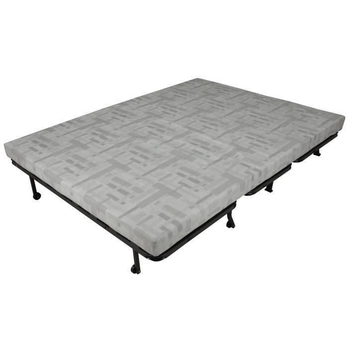 Banquette BZ Joe - Tissu noir - 3 places - L 143 x P 97 cm - Made in France