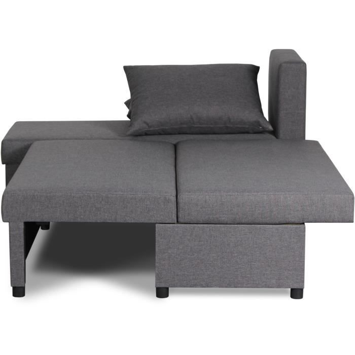 Canapé d'angle réversible – Tissu Gris – L 192 x P 143 x H 79 cm – JOSS - Fabriqué en Ukraine