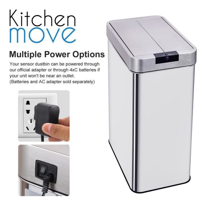 Poubelle Automatique - SILVERLAKE - 60L - Inox Brossé - Kitchen Move