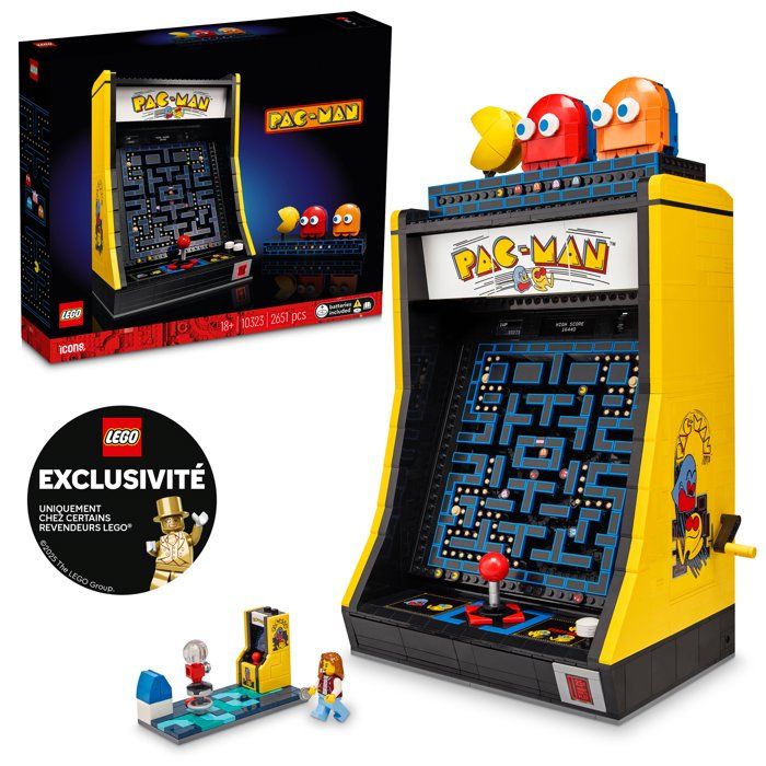 LEGO 10323 Exclu Cdiscount Icons Jeu d'Arcade PAC-MAN, Maquette pour Adultes a Construire, Machine de Jeu avec des Personnages