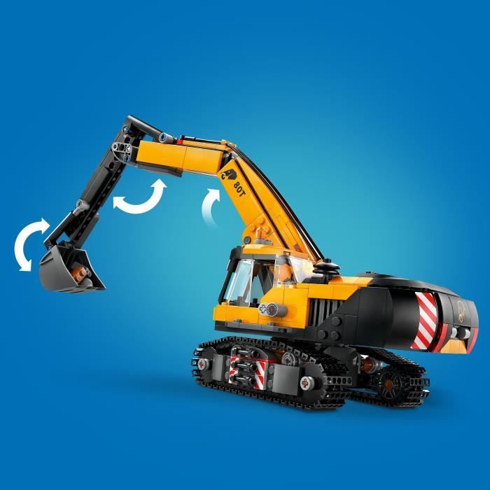 LEGO City 60420 La pelleteuse de chantier jaune, jouet pour enfant a partir de 8 ans