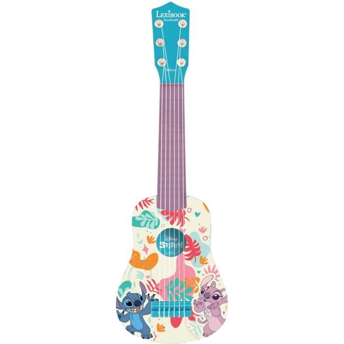 Lexibook, Disney Stitch, Ma premičre Guitare pour Enfant, 6 Cordes en Nylon, 53 cm, Guide Inclus, Dčs 3 ans