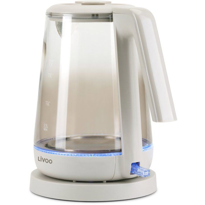 Bouilloire - LIVOO - DOD216G - 2200 W - 1,7 L - Verre / Gris