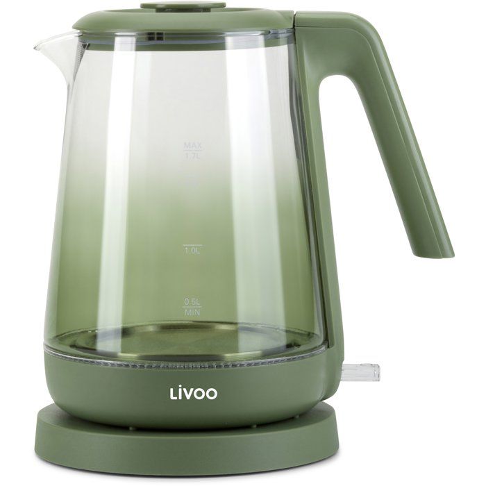 Bouilloire - LIVOO - DOD216V - 2200 W - 1,7 L - Verre / Vert