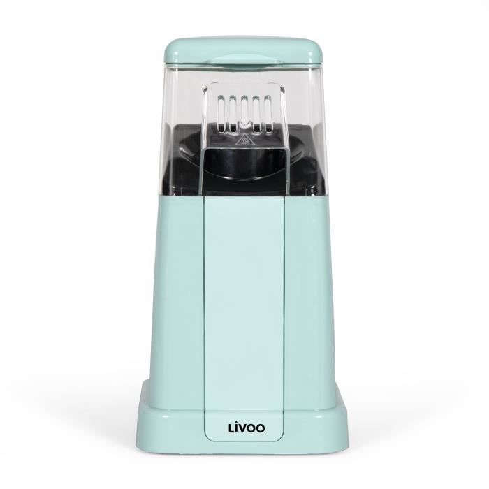 Machine a pop-corn - LIVOO - DOM497 - 1200W - 100g de mais - Arret automatique - Couvercle doseur - Protection contre la surchauffe