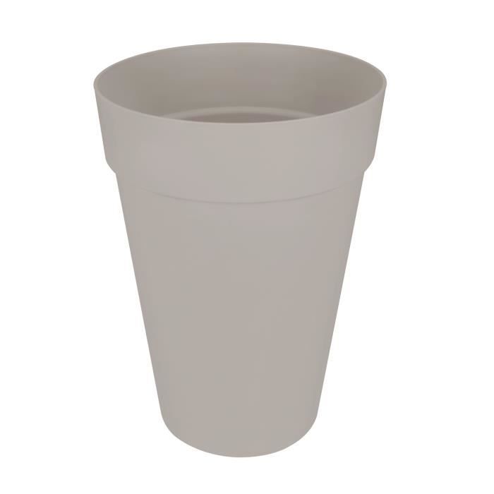 ELHO Pot de fleurs Loft Urban rond Haut - Ř 34 x H 45 cm - Extérieur - 100% recyclé - Gris