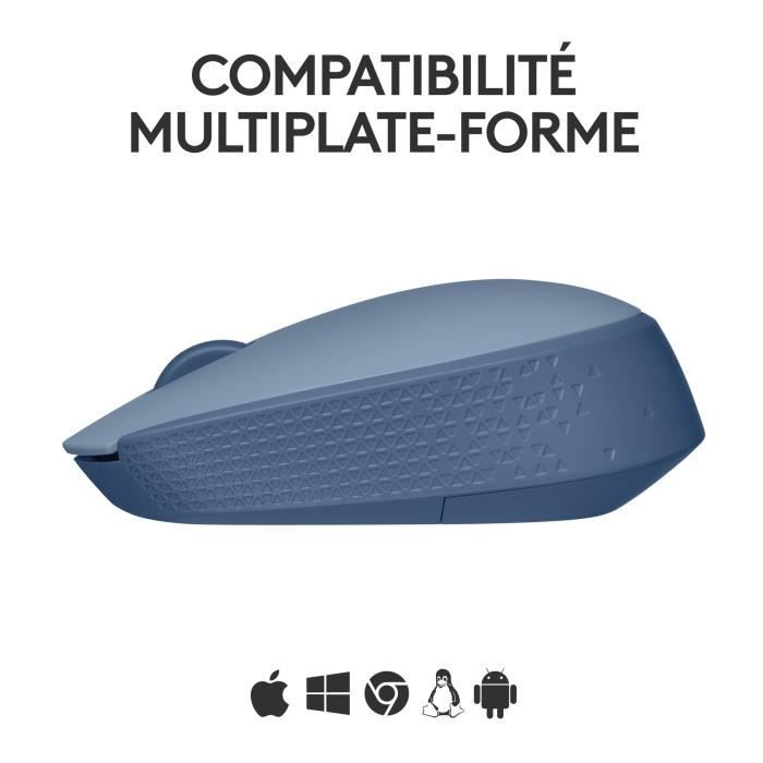 Souris - Sans Fil - Logitech - M171 - Bleu gris - Ambidextre