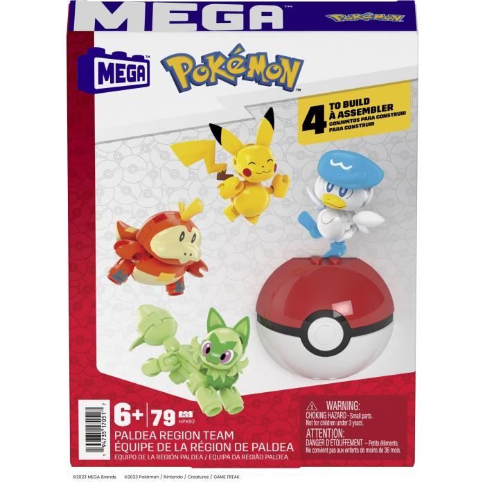 MEGA-Pokémon-Coffret construction 4 figurines et 1 Poké Ball (79 pcs) HPX92