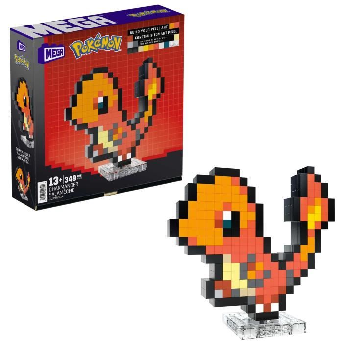 MEGA-Pok?mon-Salam?che-Coffret de construction r?tro 349 pi?ces - MEGA Pok?mon - HTH76