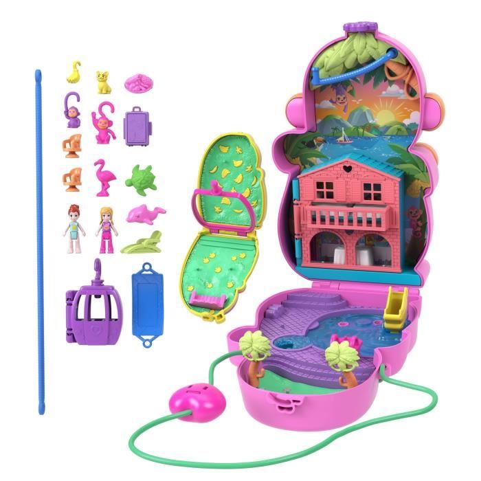 Polly Pocket-Maman Singe et Son Bébé-Coffret 2 mini-figurines HWP04