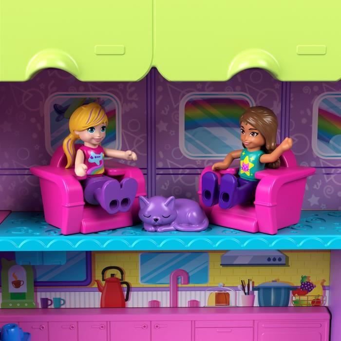 Polly Pocket-Avion Chaton Transformable-Coffret avec 2 mini-figurines HWP19