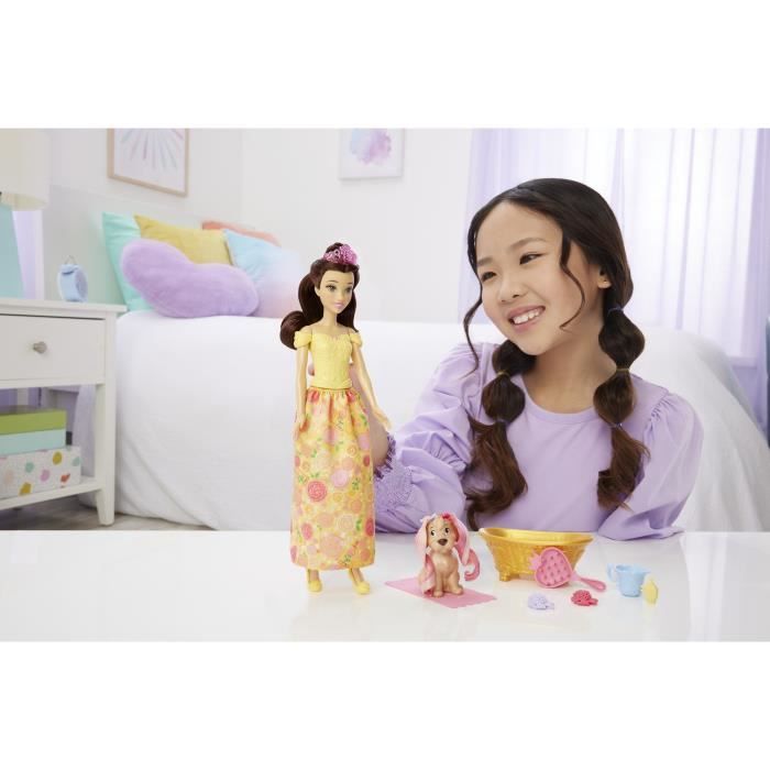 Disney - Coffret Princesse Belle et son chien a toiletter - Avec baignoire - Disney Princess - JFC42