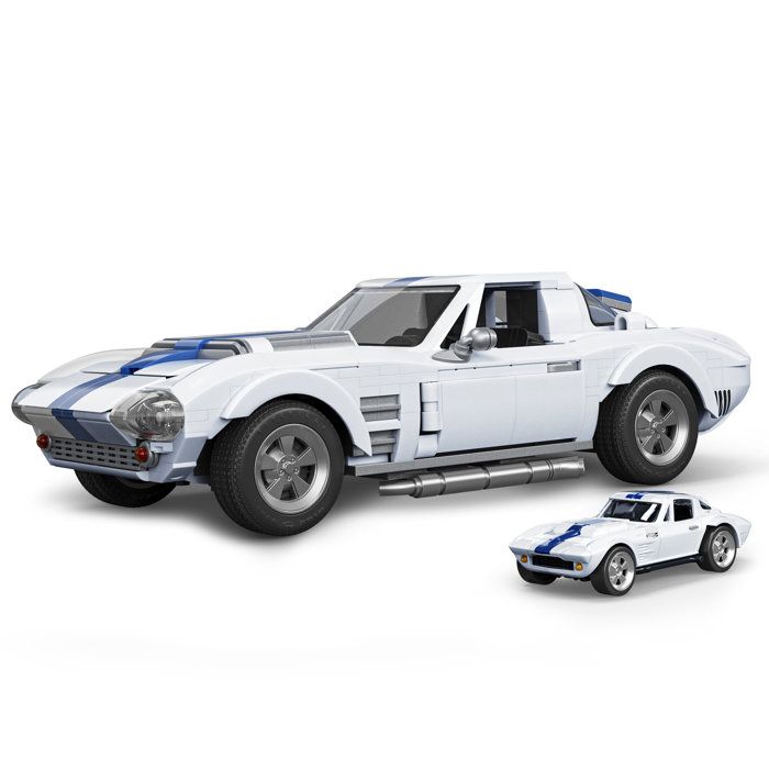 Hot Wheels - Coffret de Construction Corvette Grand Sport - Avec 918 pieces - Mattel Brick Shop - JGR31
