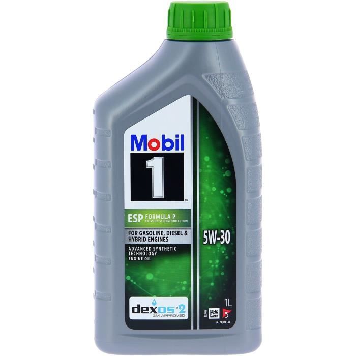 Huile moteur 5W-30 ESP Synthétique - MOBIL 1 - Formula-P -bidon 5L - haute performance anti-pollution