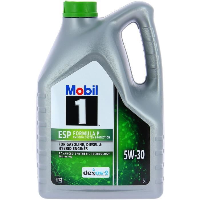 Huile moteur 5W-30 ESP Synthťtique - MOBIL 1 - Formula-P -bidon 5L - haute performance anti-pollution