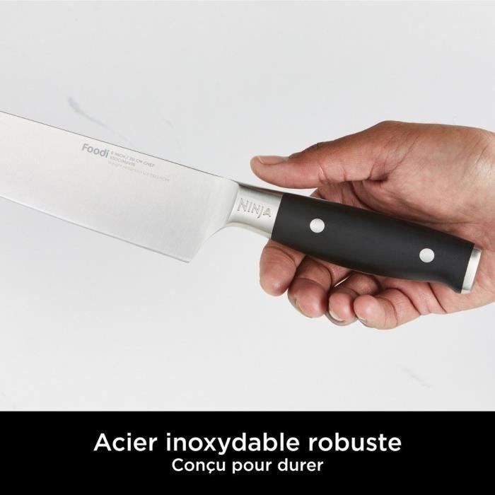 Bloc-couteaux - NINJA FOODI - StaySharp K32006EU - Avec affűteur - Ensemble de couteaux - 6 pieces aiguisées - Noir