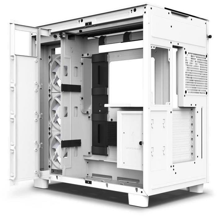 Boitier moyen-tour - NZXT - H9 Elite - Verre trempé - Support RGB - Blanc