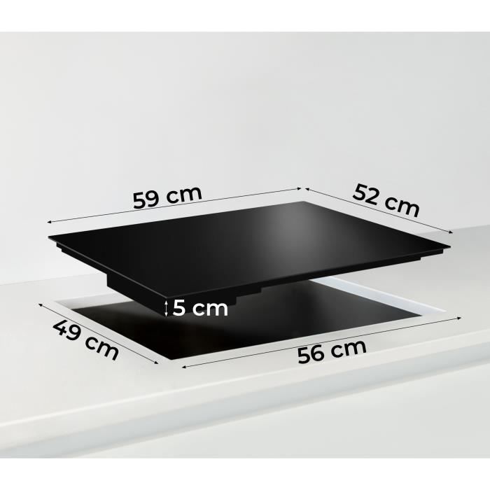 Plaque de cuisson vitrocéramique OCEANIC 3 foyers L56 x P49 cm OCEATV3Z60