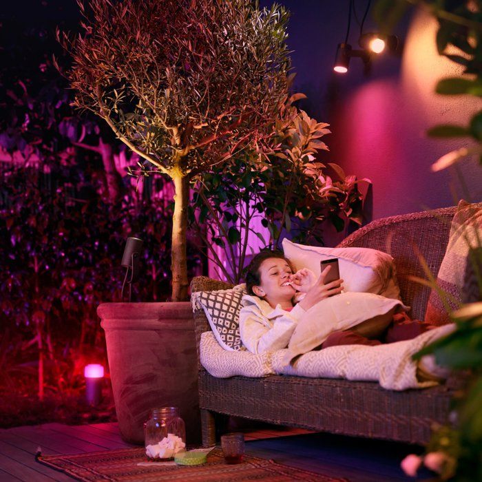 Projecteur de jardin - PHILIPS HUE - Lily - Lumiere blanche et colorée - Noir - Basse tension - Extension - IP67