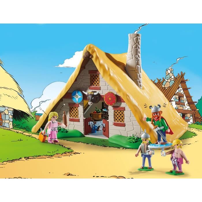 PLAYMOBIL 70932 Astérix, La hutte d'Abraracourcix, Personnages, 110 pieces, Des 5 ans