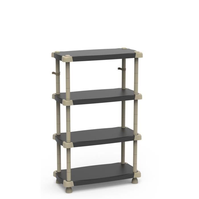Etagere - PLASTIKEN - Plastique - 88 x 43 x 150 cm - 4 ťtages - Noir