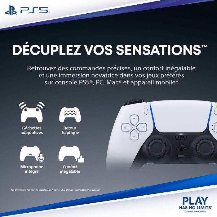 Manette sans fil DualSense - Rhythm Blue I PS5 et PC
