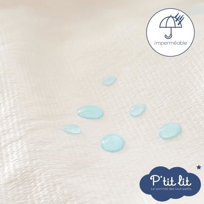 Lot de 2 Proteges Matelas Bébé Anti Acariens - 70x140 cm - Alese Imperméable - Bouclette 100% coton - Absorbant - oeko Tex