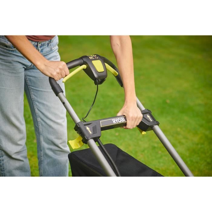 RYOBI - Tondeuse poussée 18V Brushless - Ř coupe 40 cm - ramassage et mulching - 2 batteries 18V 4,0 Ah & chargeur - RY18LMX40C-240
