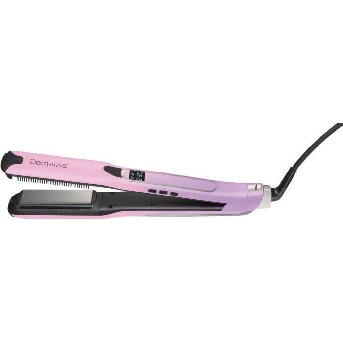 Lisseur vapeur - SAINT ALGUE - Demeliss TITANIUM V2.0 - Coloris Exclusif Rose/Violet - Lissage Haute Performance