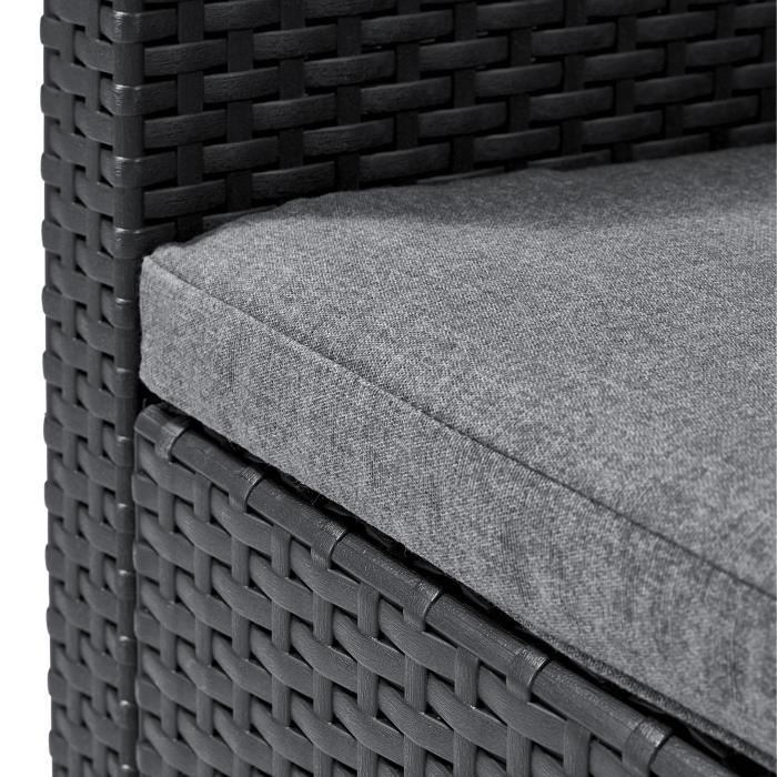 Fauteuil de jardin avec coussin - en résine - Allibert by KETER - SanRemo - Gris graphite