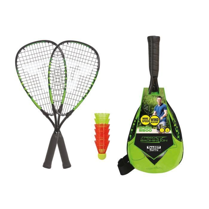 Raquette de Badminton TALBOT TORRO Speed 5500 - Aluminium - 56,5 cm de long - Profil de cadre 17,3 mm - 170 g - Cordage durable