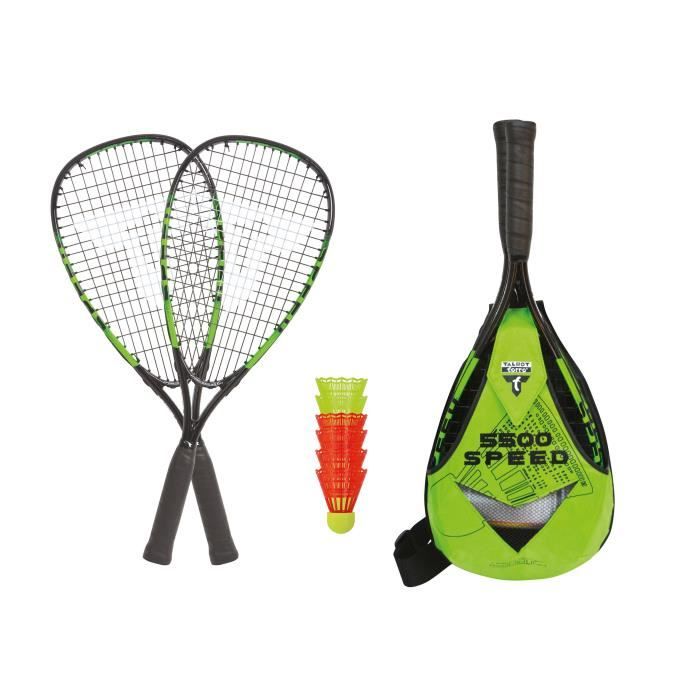 Raquette de Badminton TALBOT TORRO Speed 5500 - Aluminium - 56,5 cm de long - Profil de cadre 17,3 mm - 170 g - Cordage durable