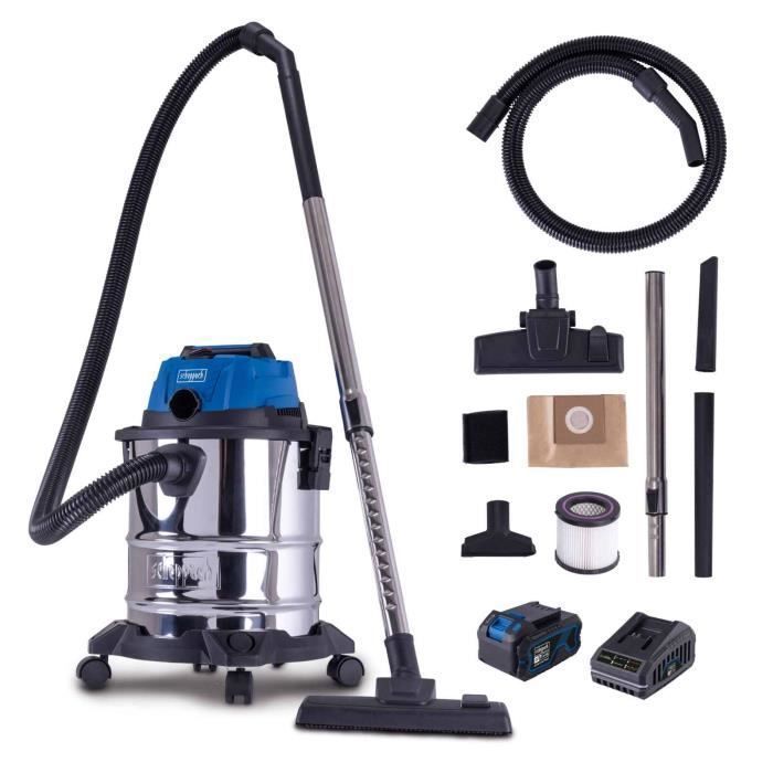 Aspirateur eau et poussiere sans fil avec starterkit 4Ah C-NTS20-X SET L - SCHEPPACH