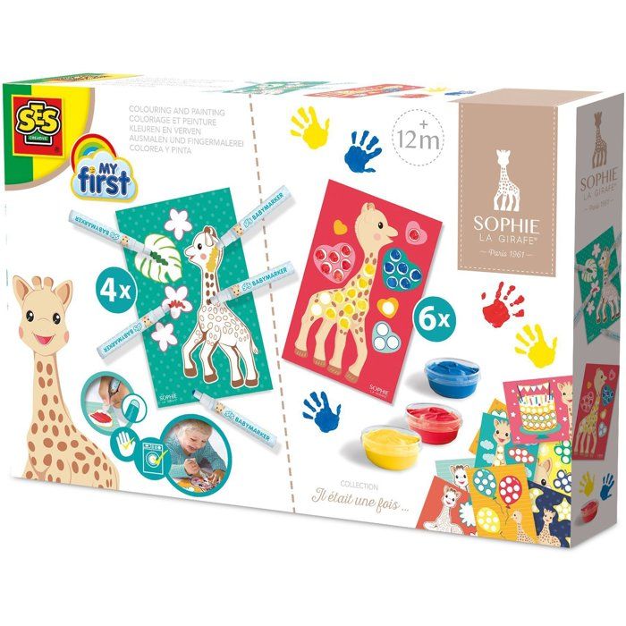Coloriage et peinture - SES CREATIVE - Hobby 1 - 4 - Sophie la girafe - Activité créative et éducative - Idée cadeau - Des 1 an
