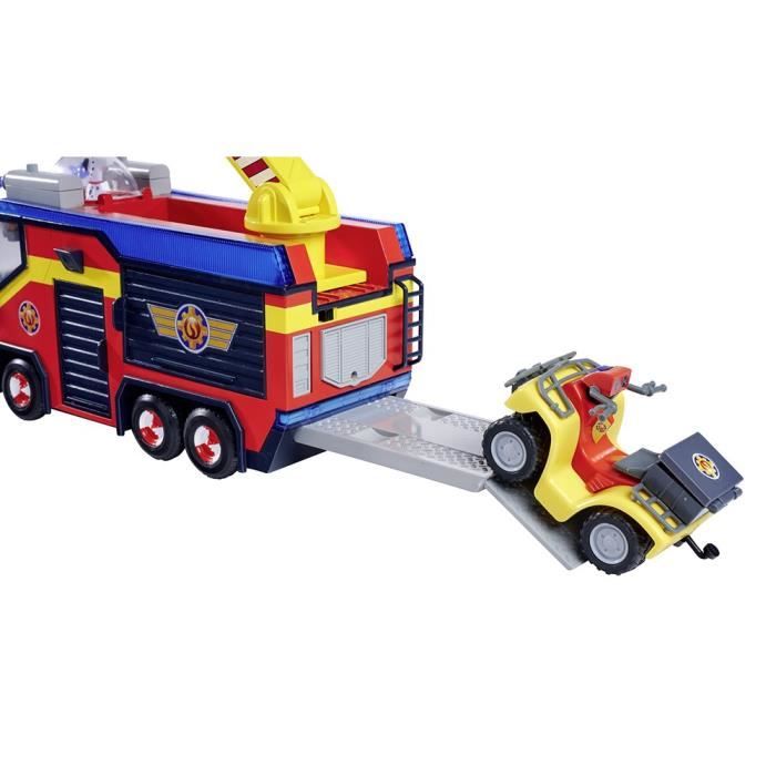 Sam Le Pompier - Camion de pompier - Jupiter - 2 figurines - Sons et lumieres - Plusieurs accessoires - 3 piles incluses
