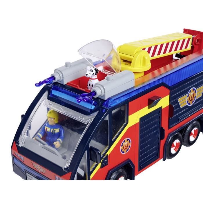 Sam Le Pompier - Camion de pompier - Jupiter - 2 figurines - Sons et lumieres - Plusieurs accessoires - 3 piles incluses