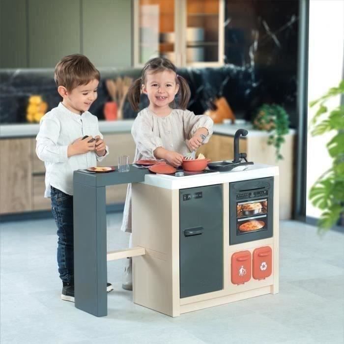 SMOBY - Cuisine Ilot - Design Moderne - Surface de jeu 360° - Fonctions Traditionnelles - 23 Accessoires - des 3 ans