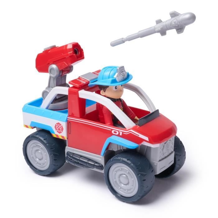 Paw Patrol -Figurine Ryder + véhicule - des 3 ans - Fire Rescue - La Pat'Patrouille