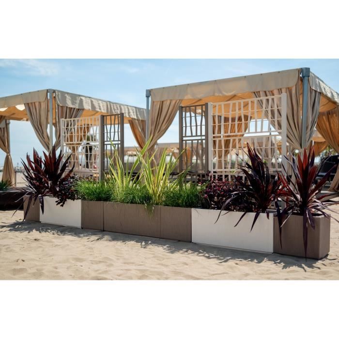 STEFANPLAST Bac a fleur/Jardiniere ETHICA rectangulaire 80 cm - 80x36x35cm - Taupe