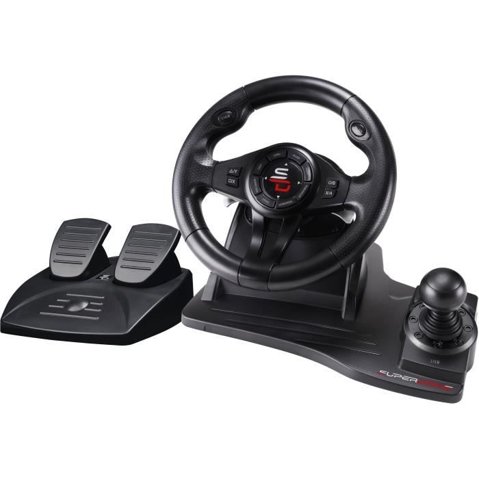 Volant de course - SUPERDRIVE - GS550 - Avec pédalier - Levier de vitesses - Vibrations - Multi-plateformes