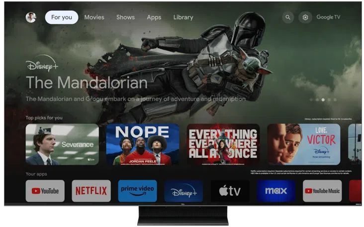 TCL 75C803 - TV QLED MiniLED 75 (190 cm) - 4K UHD 3840x2160 - 144 Hz - Dolby Vision - Google TV - 4xHDMI 2.1 - WiFi