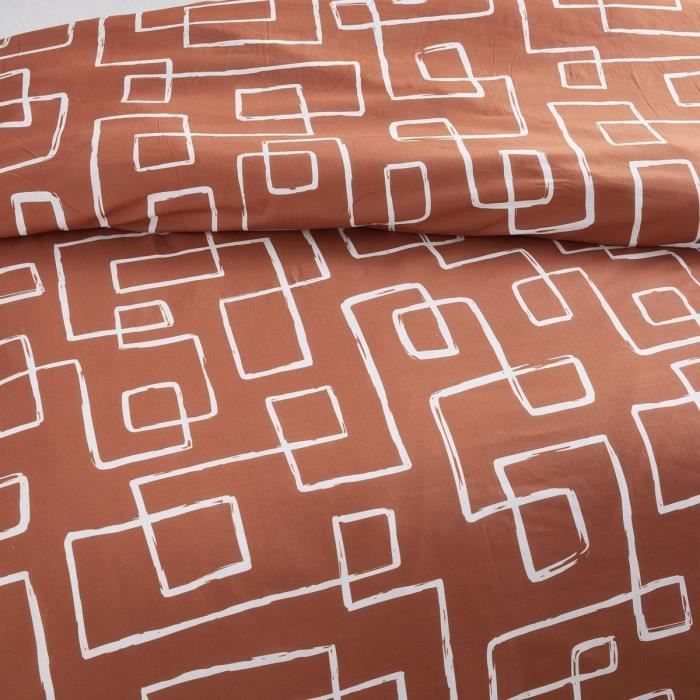 Parure de lit - TODAY Crazy - Imprimé Graphique - 2 personnes - 220 x 240 cm - Orange