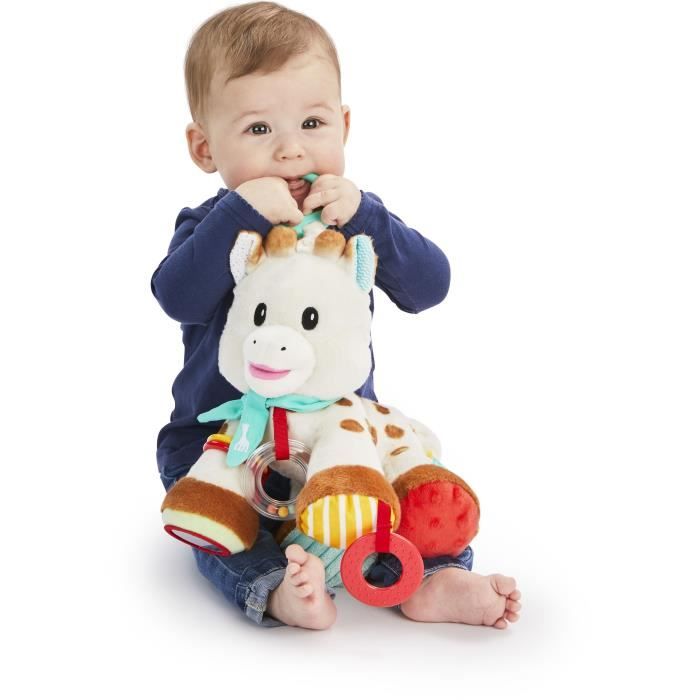 Peluche d'activités VULLI - Micro velours - Crochet de fixation poussette ou lit bébé