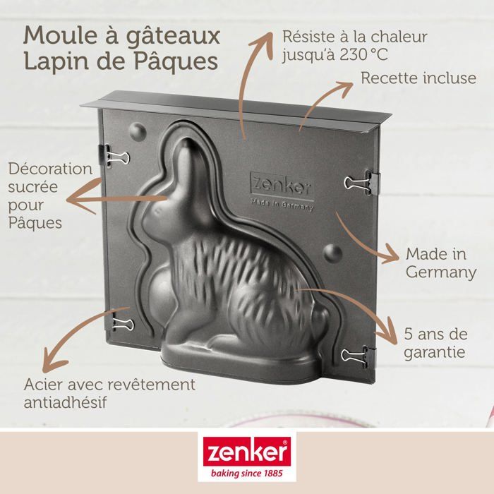 Ensemble de moule lapin de P‚ques 3D et 5 emporte-pieces lapin - ZENKER