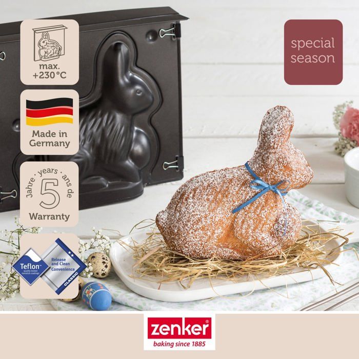 Ensemble de moule lapin de P‚ques 3D et 5 emporte-pieces lapin - ZENKER