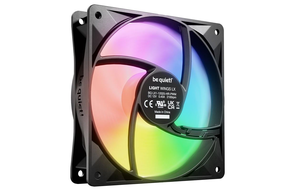 Ventilateur de boitier be quiet! Light Wings LX High Speed RGB - 12cm (Noir)